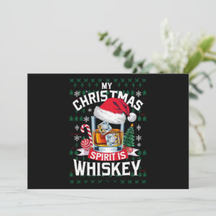 Cartão De Festividades Meu Espírito de Natal é Camiseta Feia de Whiskey X