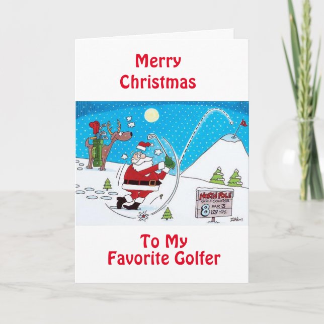 CARTÃO DE FESTIVIDADES "MEU GOLFER FAVORITO" NO NATAL (Frente)