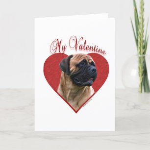 Cartão De Festividades Meu Namorados de Bullmastiff Vermelho