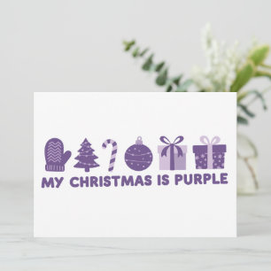 Cartão De Festividades Meu Natal é Purple Holiday Xmas