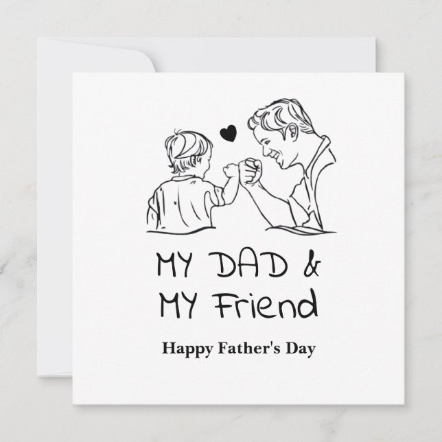 Cartão De Festividades Meu Pai & Meu Amigo I Feliz Dia dos Pais (Frente)