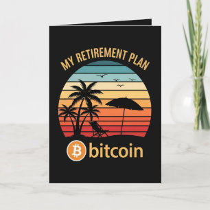 Cartão De Festividades Meu Plano de Aposentadoria Bitcoin Praia Pôr do So