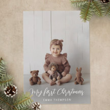 Meu Primeiro Natal Bebê 4 Fotos Modernista Minimal
