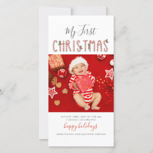 Cartão De Festividades Meu Primeiro Natal Fotos Modernas
