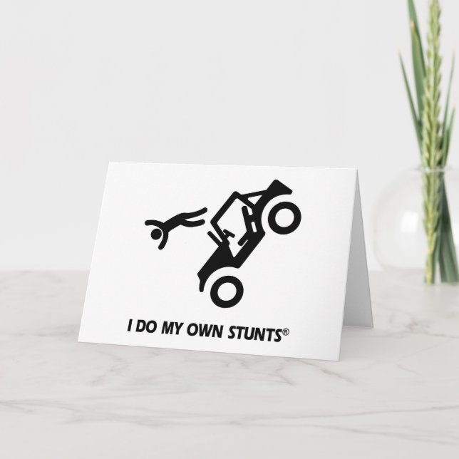 Cartão De Festividades Meu Próprio Jeep Stunts (Frente)