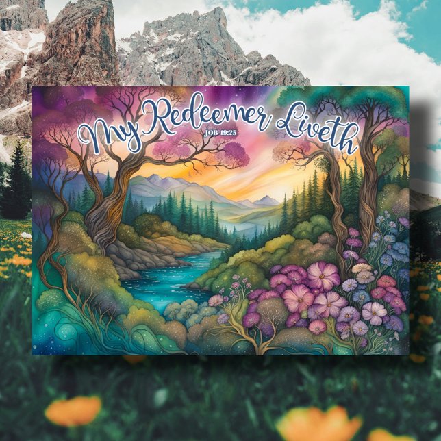 Cartão De Festividades Meu Redentor Liveth Woodland Forest Christian (Criador carregado)