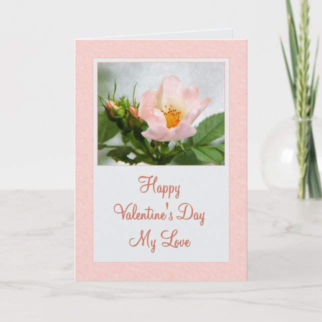 Cartão De Festividades Meu Rosa Bela Namorados (Frente)