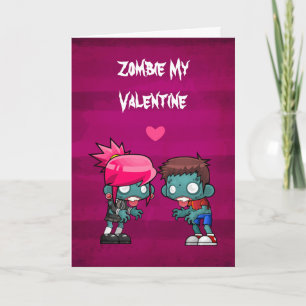 Cartão De Festividades Meu Valentine Zumbi Sinistro Cute