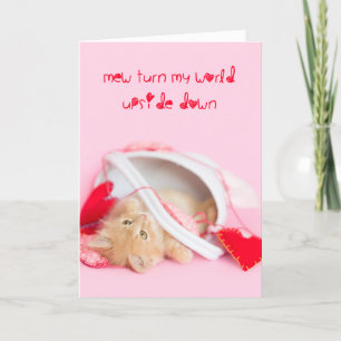 Cartão De Festividades Mew vira meu mundo de cabeça para baixo gatinho