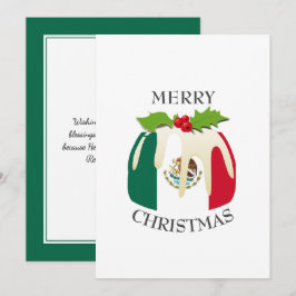 Cartão De Festividades MEXICO FLAG | Pudim de ameixa festiva | Natal