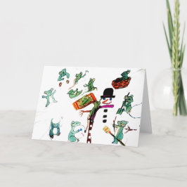 Cartão De Festividades MICE PLAY IN THE SNOW holiday card