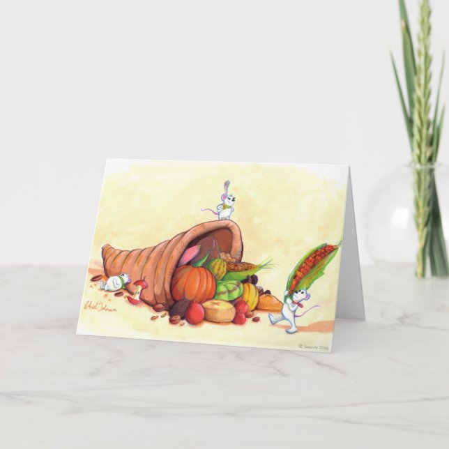 Cartão De Festividades Mice Thanksgiving card (Frente)