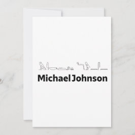 Cartão De Festividades Michael Johnson Name with Hieroglyphs Art