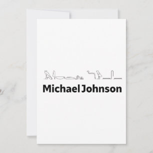 Cartão De Festividades Michael Johnson Nome com Arte de Hieróglifos