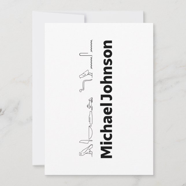 Cartão De Festividades Michael Johnson Nome com Hieróglifos Arte (Frente)