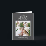 Cartão De Festividades Microfoquic rústico de Natal moderno<br><div class="desc">O cartão de férias de na moda multifoto moderno e mínimo de Natal. Com texto desenhado à mão moderno e árvores. A cor do backer pode ser personalizada. na moda mínimo moderno de Natal simples</div>