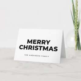 Cartão De Festividades Midcentury Monochrome Script Merry Christmas