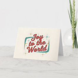 Cartão De Festividades Midcentury Script Joy to the World Christmas