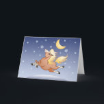 Cartão De Festividades Midnight Snow gallop under the Moon<br><div class="desc">Time for a snowy midnight gallop under the winter moon. This little horse kicks up his heels in the pure joy of living!</div>