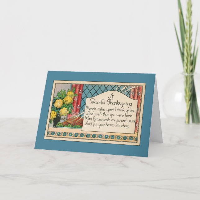 Cartão De Festividades Miles Apart Thanksgiving - Wishing You Were Here (Frente)