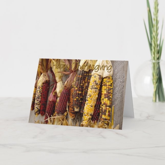 Cartão De Festividades Milho de Ação de Graças (Frente)