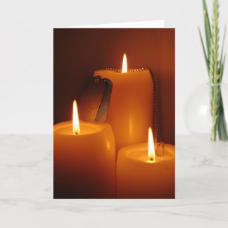 Cartão De Festividades Military - Candles and Dog Tags Card