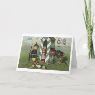 Cartão De Festividades Military Easter Joy! Vintage Easter Greeting Card