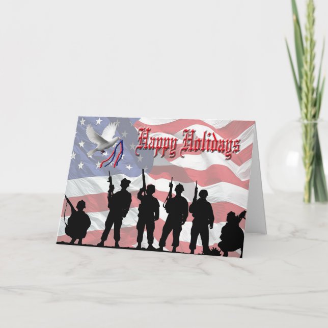 Cartão De Festividades Military Happy Holidays Card (Frente)