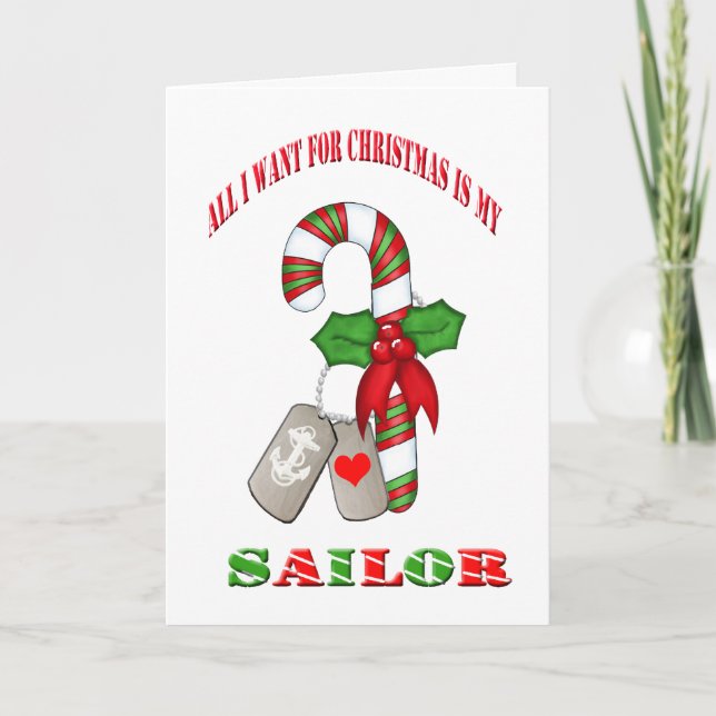 Cartão De Festividades Military Navy Sailor Christmas Card (Frente)