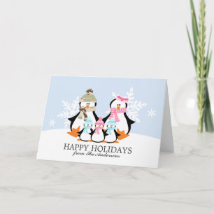 Cartão De Festividades Military Penguin Family Christmas Cards