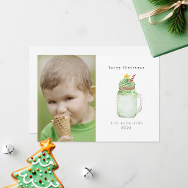 Cartão De Festividades Milkshake Árvore de Natal de Laticínios Natal