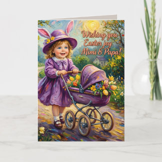 Cartão De Festividades MIMI & PAPA ~ EASTER VINTAGE ART ~ Sweet child ~ 