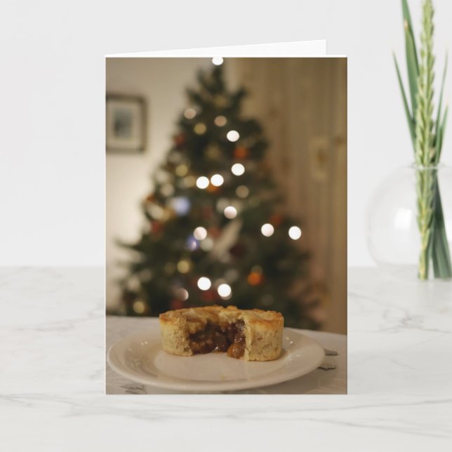 Cartão De Festividades Mince torta com árvore de Natal (Frente)