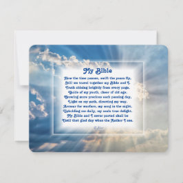 Cartão De Festividades "Minha Bíblia" poema cristão com Sunlit Sky Holida