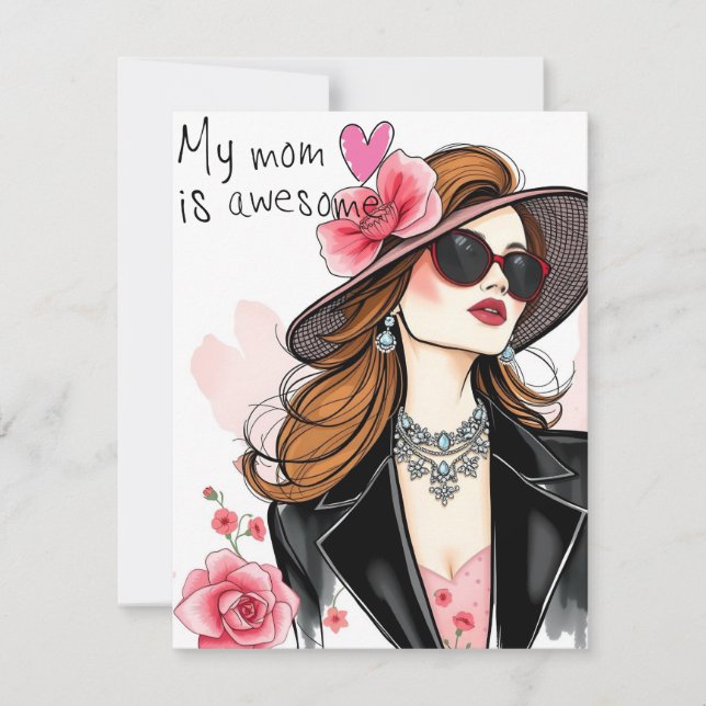 Cartão De Festividades Minha Mãe é Fantástica (Frente)