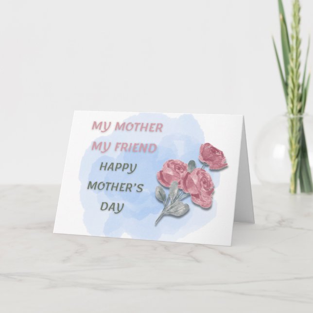 Cartão De Festividades Minha Mãe Minha Amiga (Frente)