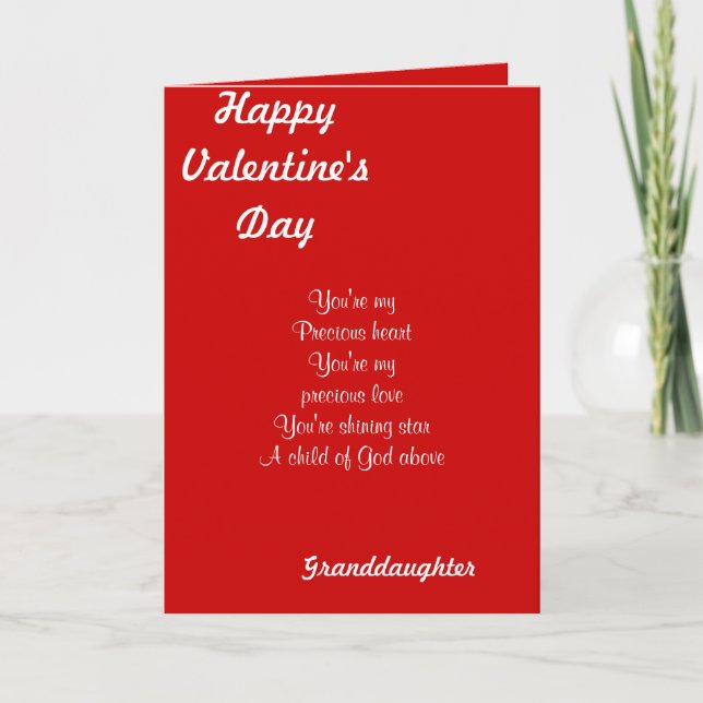 Cartão De Festividades Minha neta no dia de os namorados (Frente)