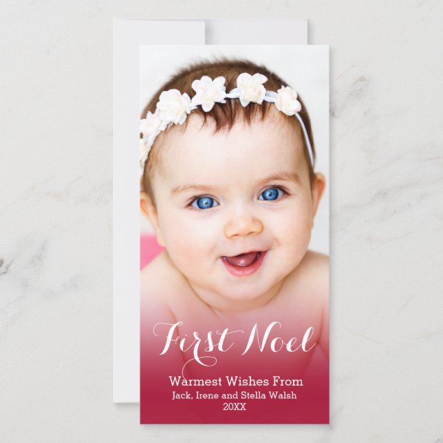 Cartão De Festividades Minha primeira foto moderna de Natal (Frente)