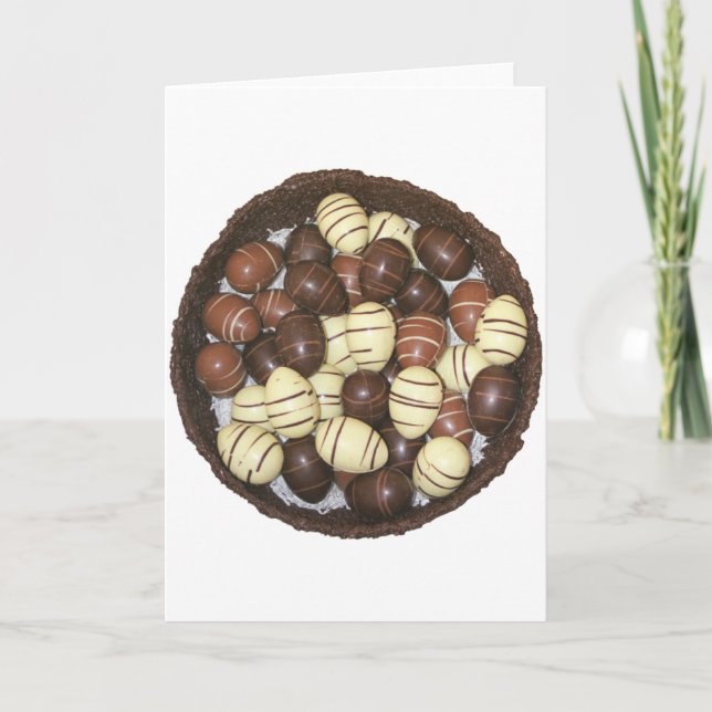 Cartão De Festividades Mini Páscoa em ninho de chocolate (Frente)