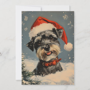 Cartão De Festividades Miniatura Schnauzer Natal