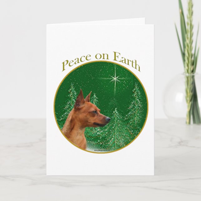 Cartão De Festividades Miniature Pinscher Peace (Frente)
