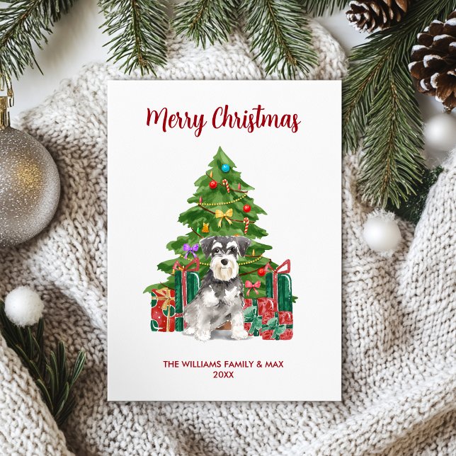 Cartão De Festividades Miniature Schnauzer Christmas (Criador carregado)