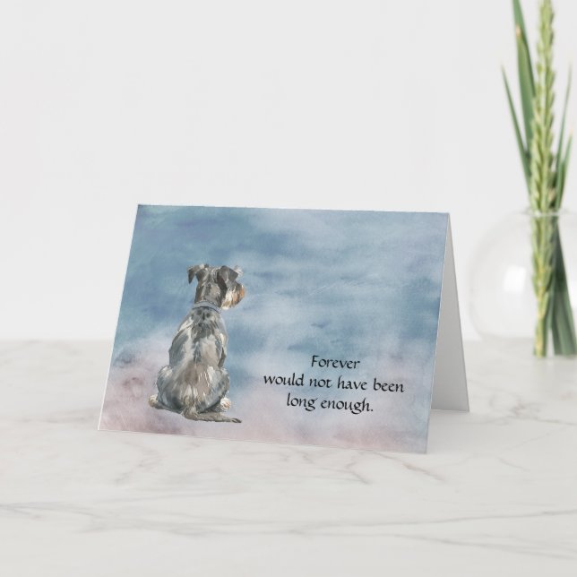 Cartão De Festividades Miniature Schnauzer Terrier Dog Sympathy Card (Frente)