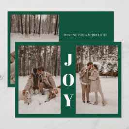 Cartão De Festividades Mínima Moderna Alegria Verde de Natal 3 Foto