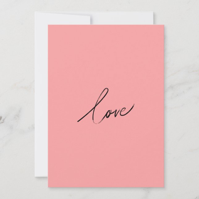Cartão De Festividades Minimal Love Script — Blush Pink Modern (Frente)