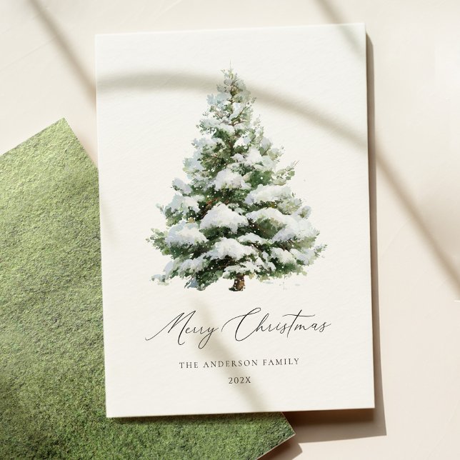 Cartão De Festividades Minimal Pine Tree Christmas Card (Criador carregado)