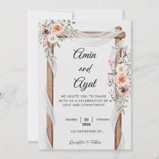 Cartão De Festividades  Minimal Wedding Invitation Template | Classic Scr