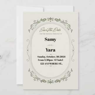 Cartão De Festividades Minimal Wedding Invitation Template | Classic Scri