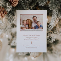 Minimalismo de Natal | Foto e cruz Dourada rosa