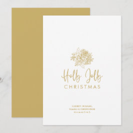Cartão De Festividades Minimalist Christmas Bouquet Script Calligraphy 